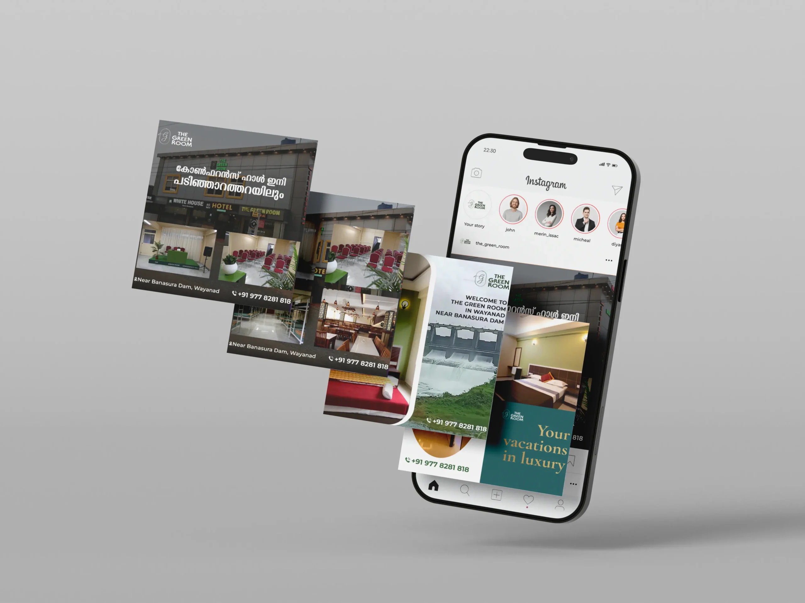 recent works social media ads design the green room