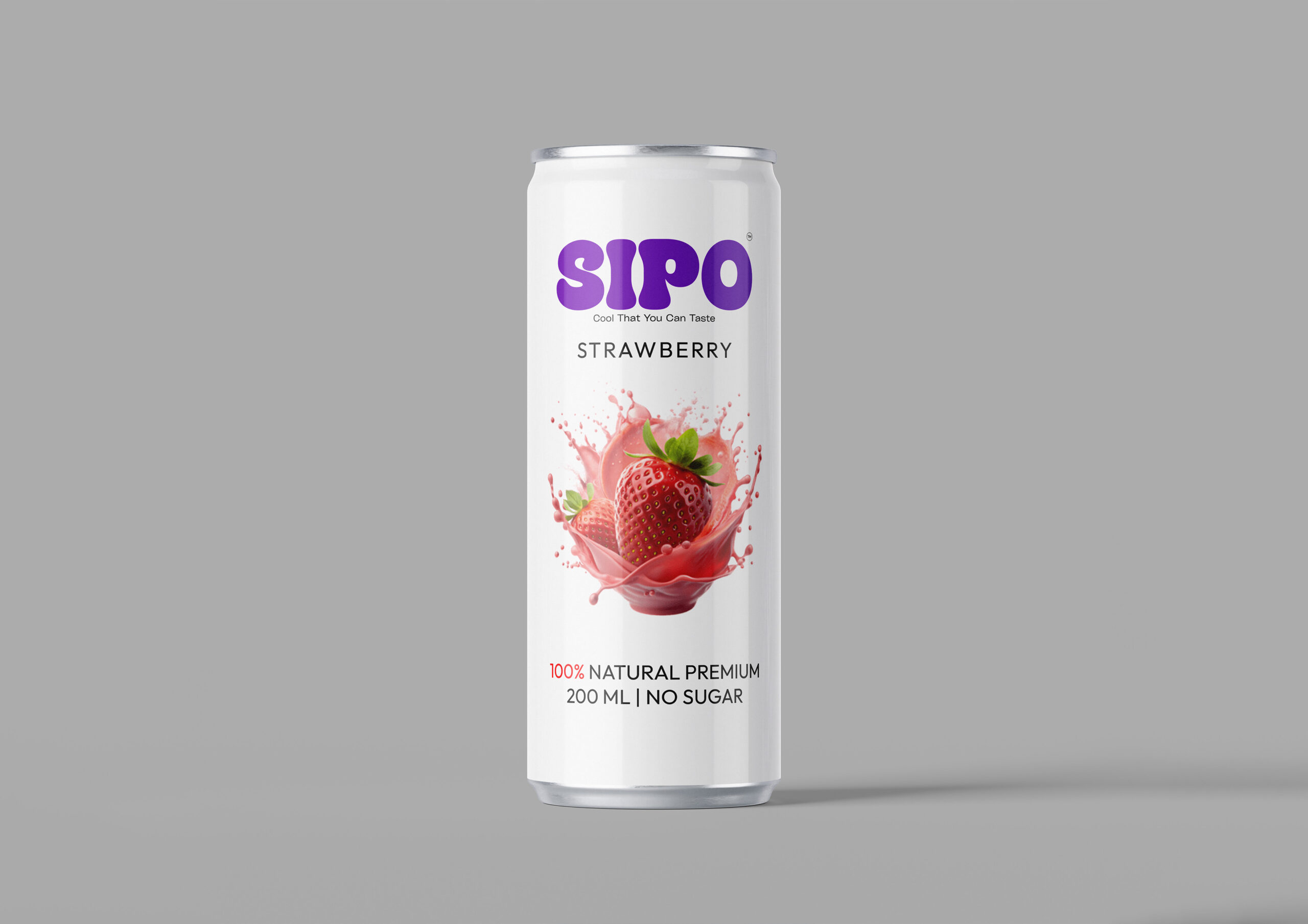 Sipo Drink Strawberry Can Mockup